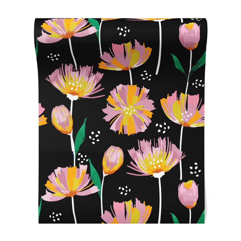 Tapeta - kwiaty, tło, kropki