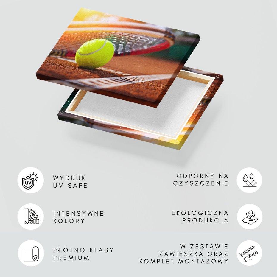 Obraz na płótnie - tenis, piłka, kort