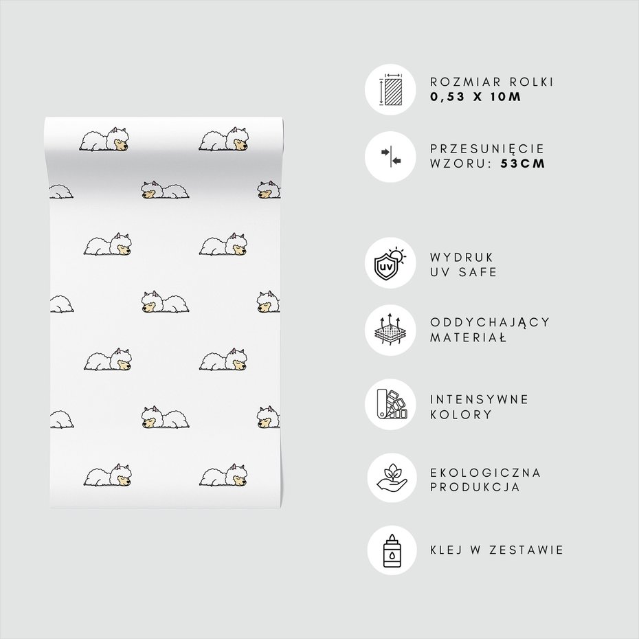 Tapeta - dziecięca, alpaka, sen, wzór