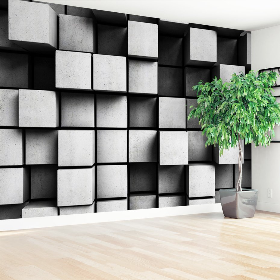 Fototapeta - kostki, beton, szarość