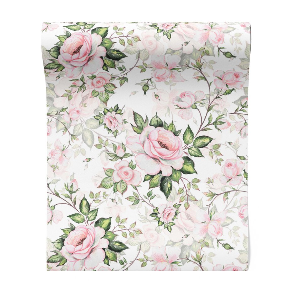 Tapeta - róże, liście, pąki