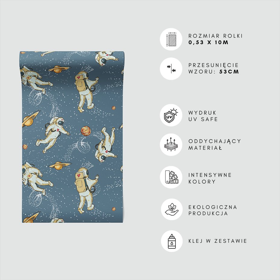 Tapeta - dziecięca, astronauci, planety,