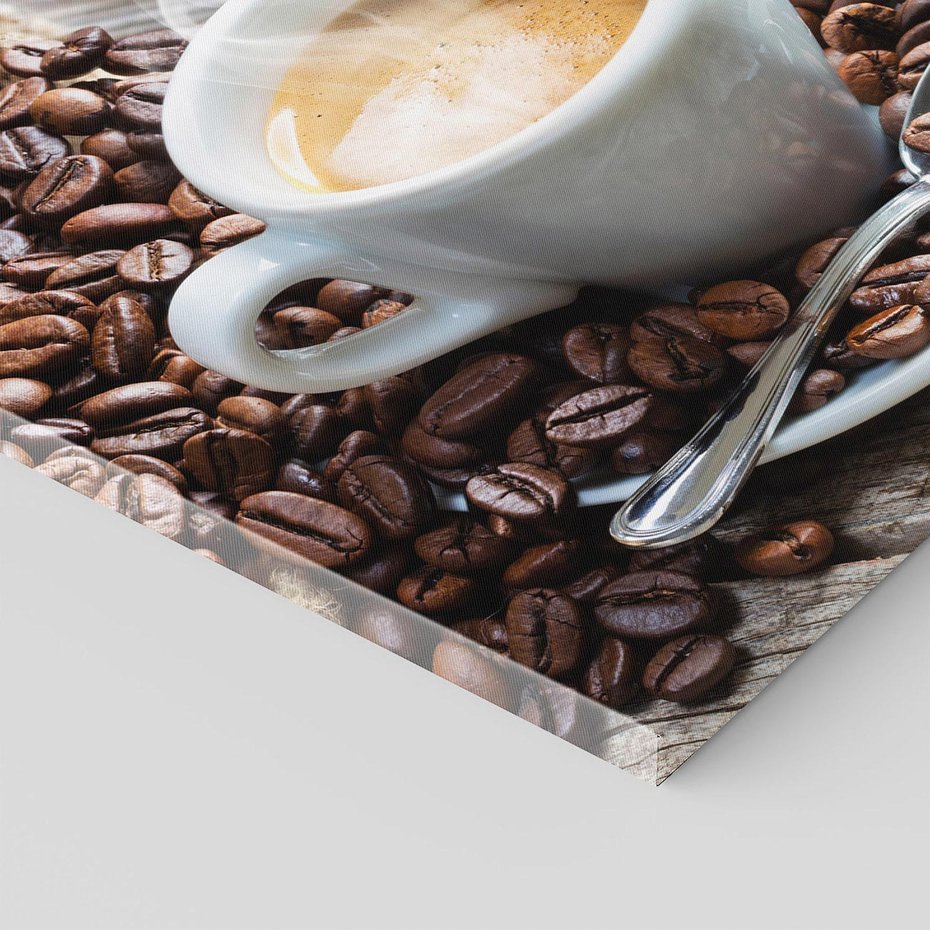 Obraz na płótnie - kawa, ziarna, napój