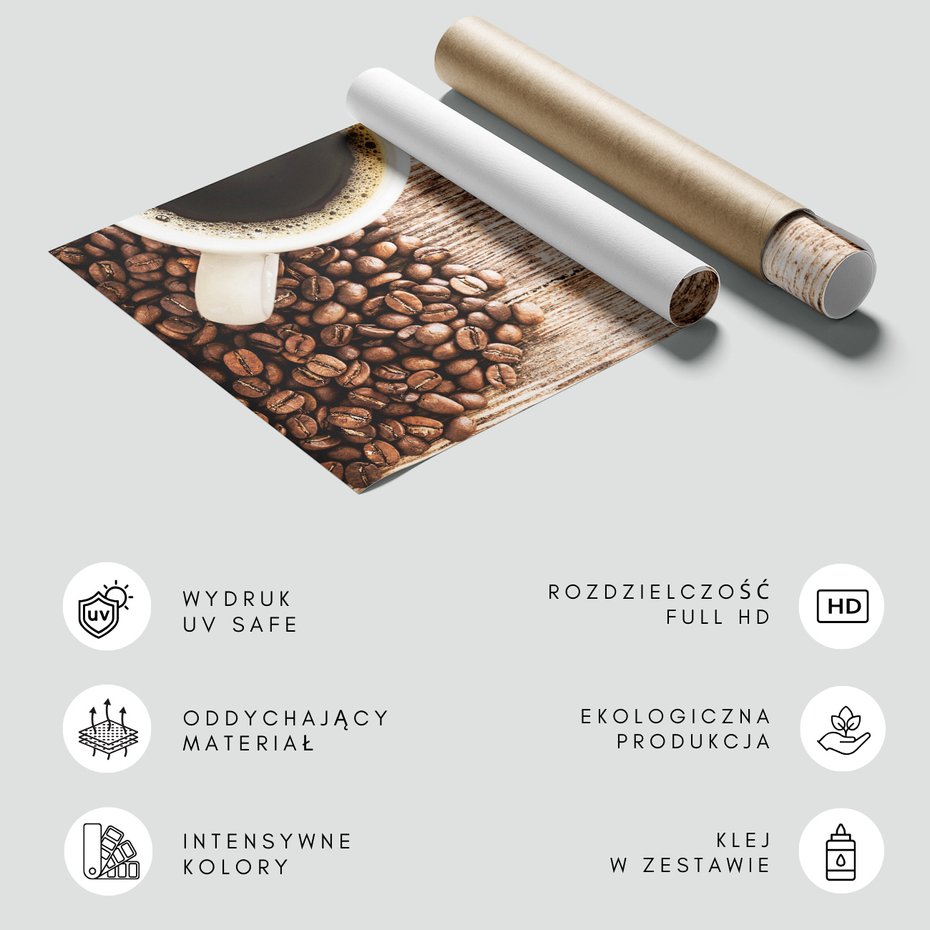 Fototapeta - kawa, ziarna, napój