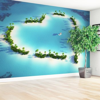 Fototapeta - wyspa, morze, serce