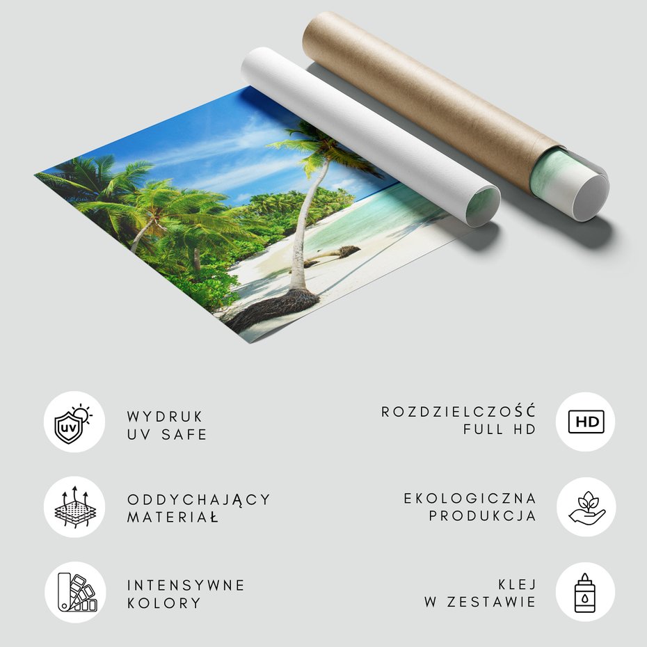 Fototapeta - plaża, palmy, morze