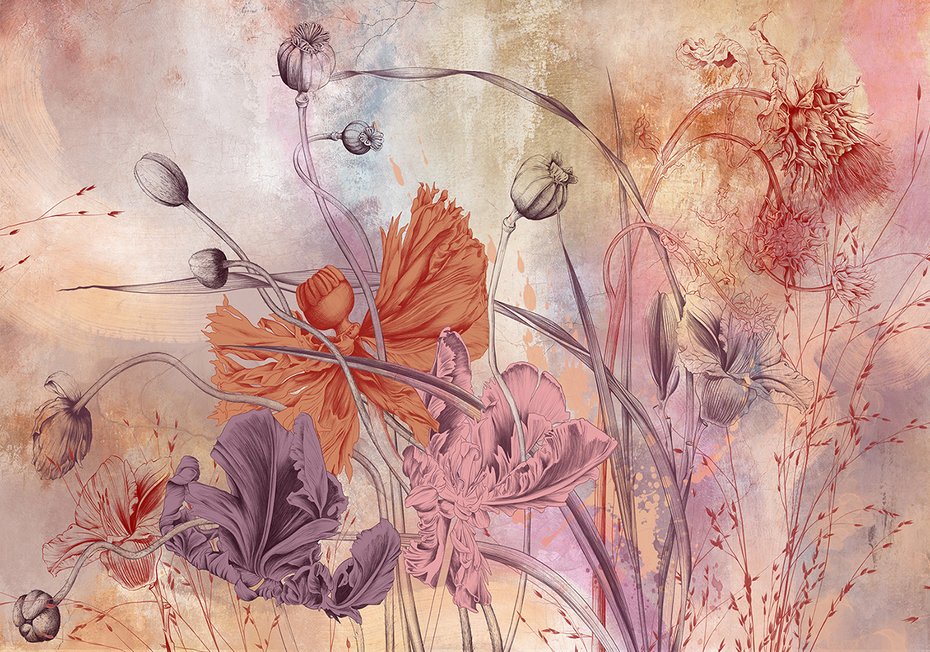 Fototapeta - beton, suche, trawy