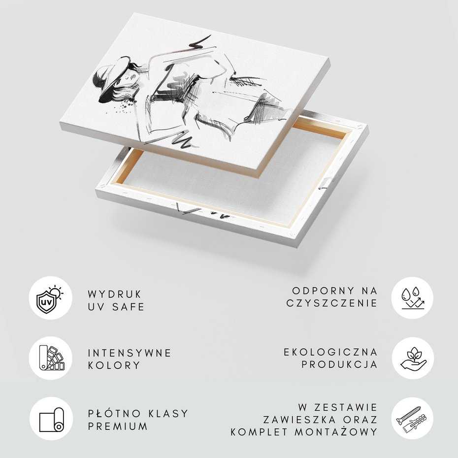 Obraz na płótnie - moda, szkic, kobieta