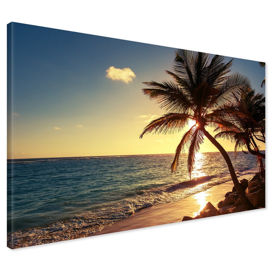 Obraz na płótnie - plaża, palmy, morze