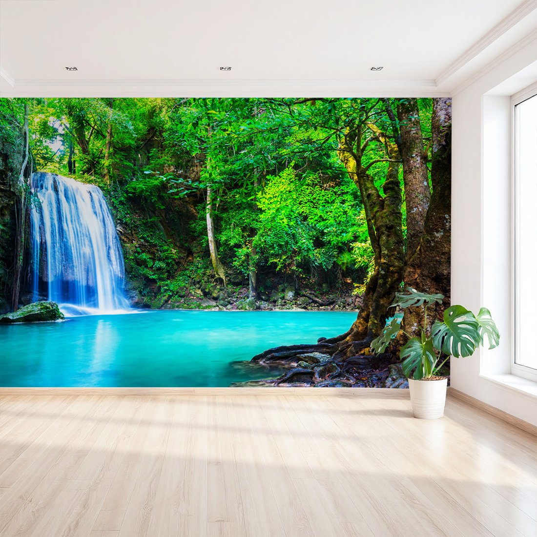 Fototapeta - wodospad, las, natura