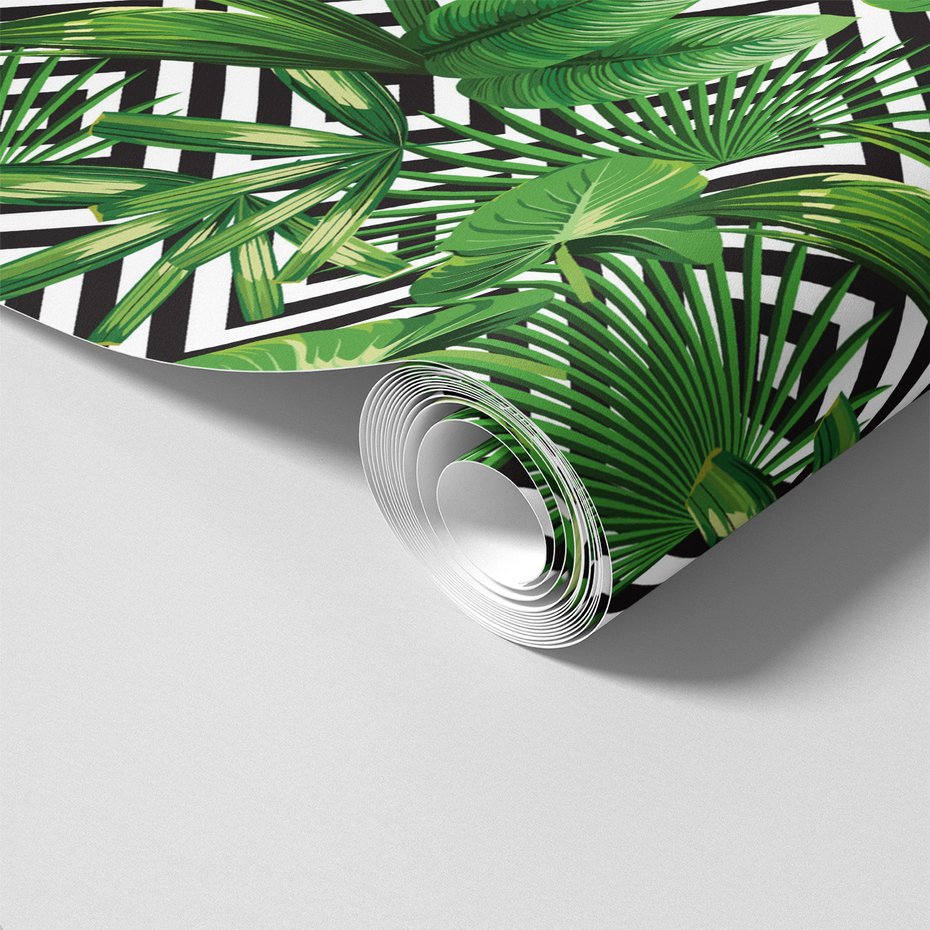 Tapeta - liście, geometria, tło