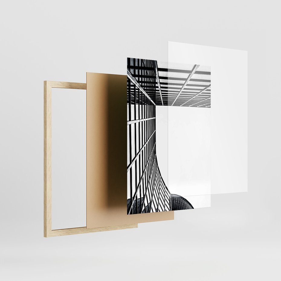 Zestaw obrazy w ramie, plakaty - architektura, budynki, miejski - rama drewno