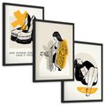 Zestaw obrazy w ramie, plakaty - kobiety, buty, moda - rama czarna