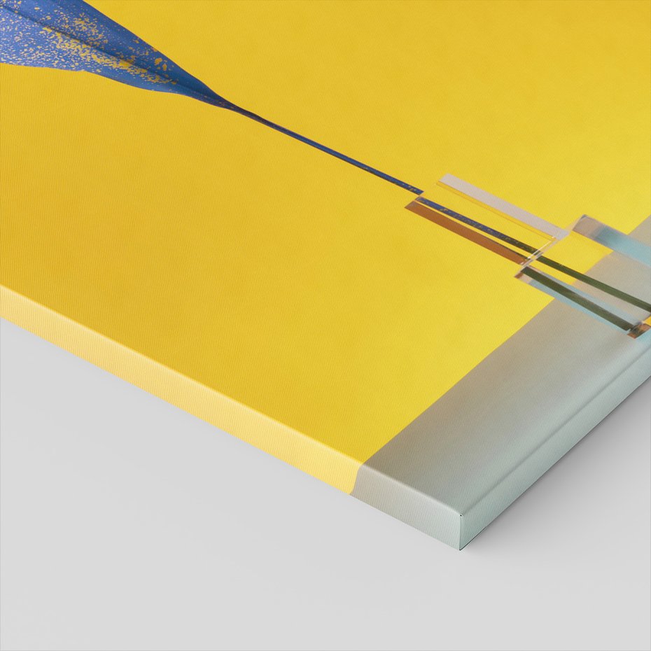 Obraz na płótnie - liść, niebieski, żółty