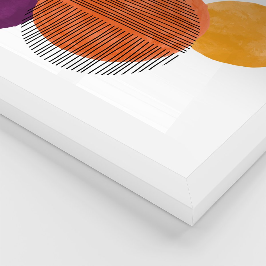 Zestaw obrazy w ramie, plakaty - abstrakcja, grafika, nowoczesne - rama biała