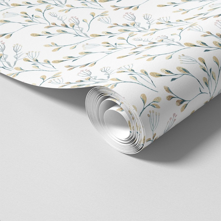 Tapeta - gałązka, kwiaty, liście