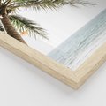 Zestaw obrazy w ramie, plakaty - palma, morze, cień - rama drewno
