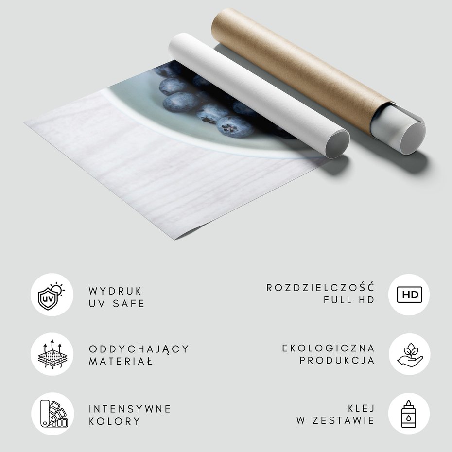 Fototapeta - jagody, miska, owoce