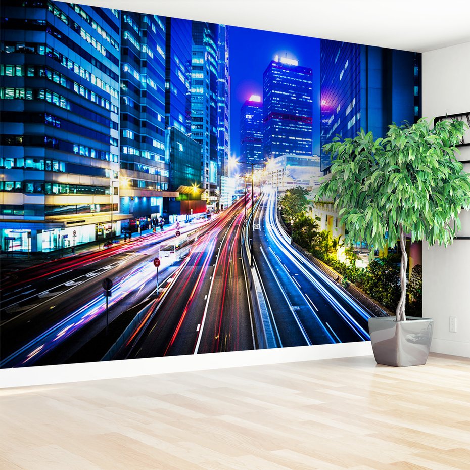 Fototapeta - miasto, noc, ulice