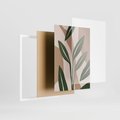 Zestaw obrazy w ramie, plakaty - liście, rośliny, abstrakcja - rama biała