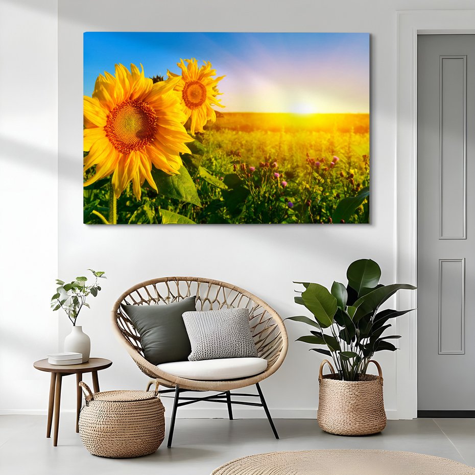 Obraz na płótnie - słoneczniki, kwiaty, lato