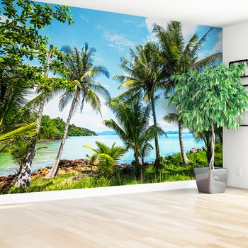 Fototapeta - palmy, morze, krajobraz
