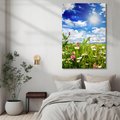 Obraz na płótnie - łąka, kwiaty, niebo