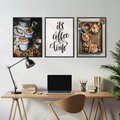 Zestaw obrazy w ramie, plakaty - kawa, kakao, napój - rama czarna
