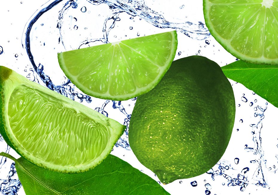 Fototapeta - limonka, owoce, woda