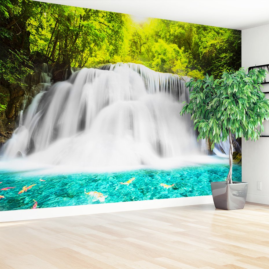 Fototapeta - wodospad, las, woda