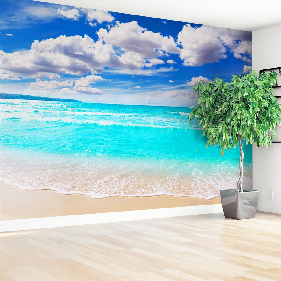 Fototapeta - plaża, morze, niebo