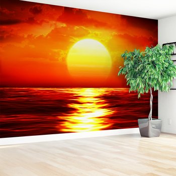 Fototapeta - zachód słońca, morze, niebo