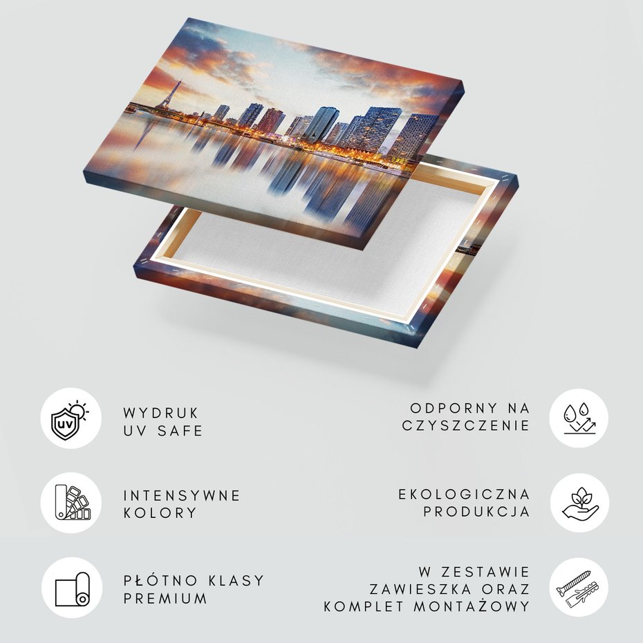 Obraz na płótnie - miasto, wieża, woda
