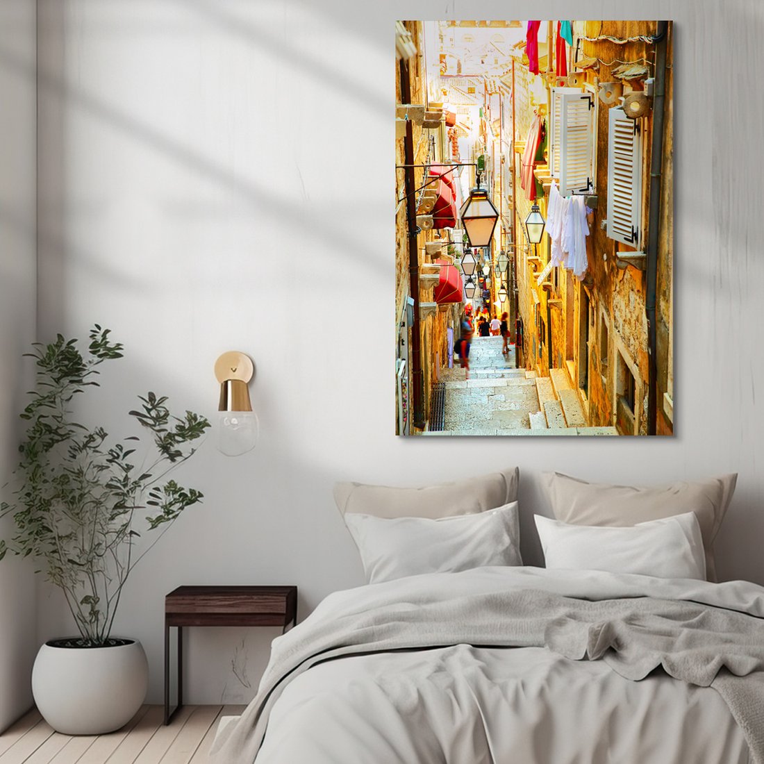 Obraz na płótnie - uliczka, schody, miasto