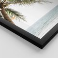 Zestaw obrazy w ramie, plakaty - palma, morze, cień - rama czarna