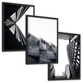 Zestaw obrazy w ramie, plakaty - architektura, budynki, miejski - rama czarna