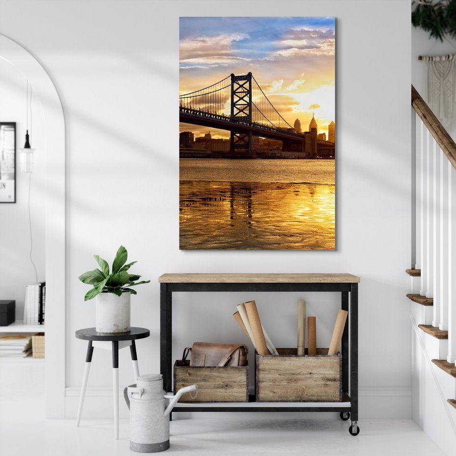 Obraz na płótnie - most, miasto, rzeka