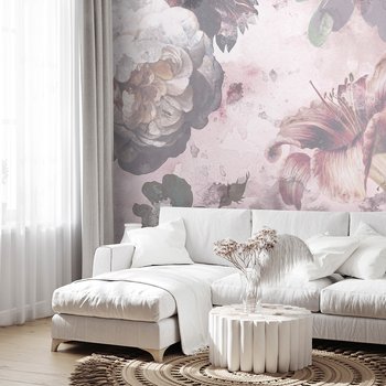 Fototapeta - loft, kwiaty, peonie