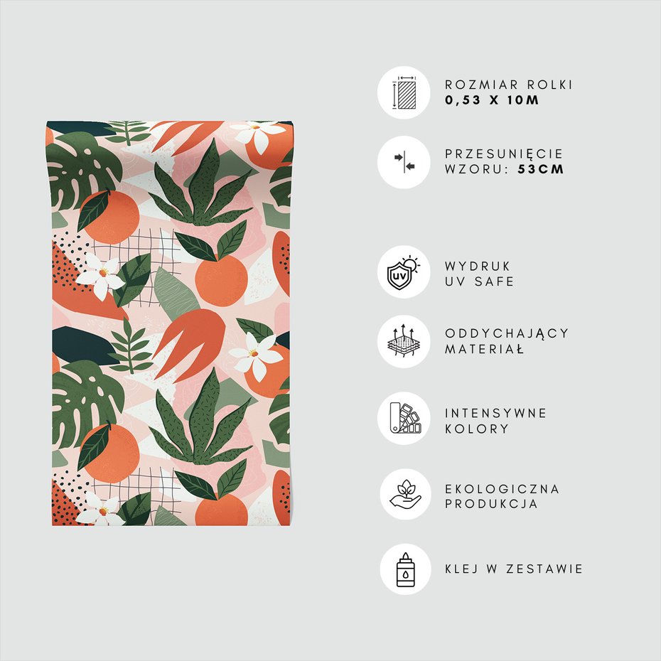 Tapeta - owoce, liście, abstrakcja