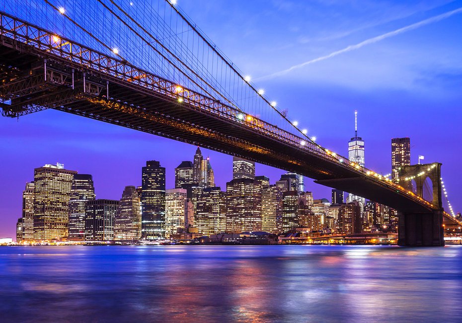 Fototapeta - most, miasto, noc