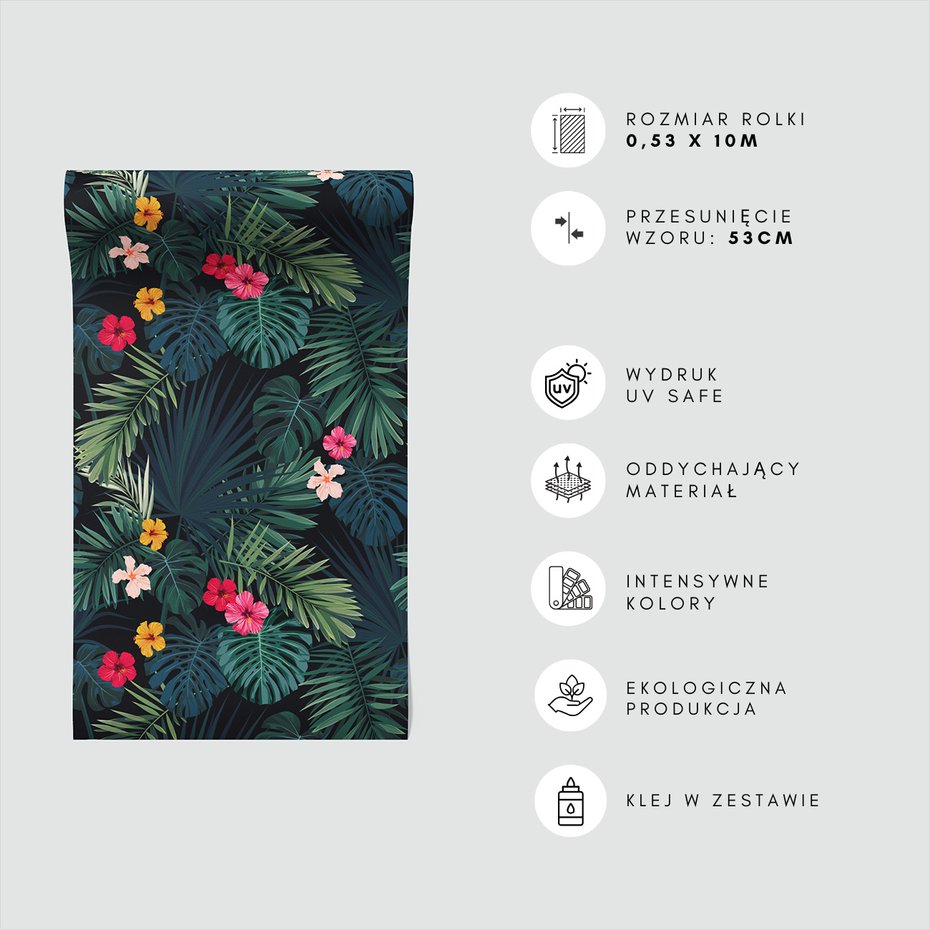 Tapeta - liście, kwiaty, tropiki