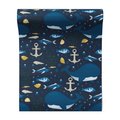 Tapeta - dziecięca, wieloryby, ryby, kotwice