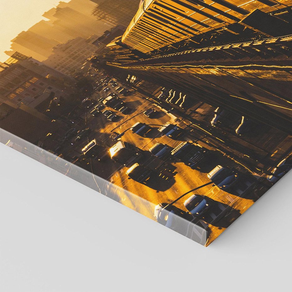 Obraz na płótnie - miasto, pociąg, budynki