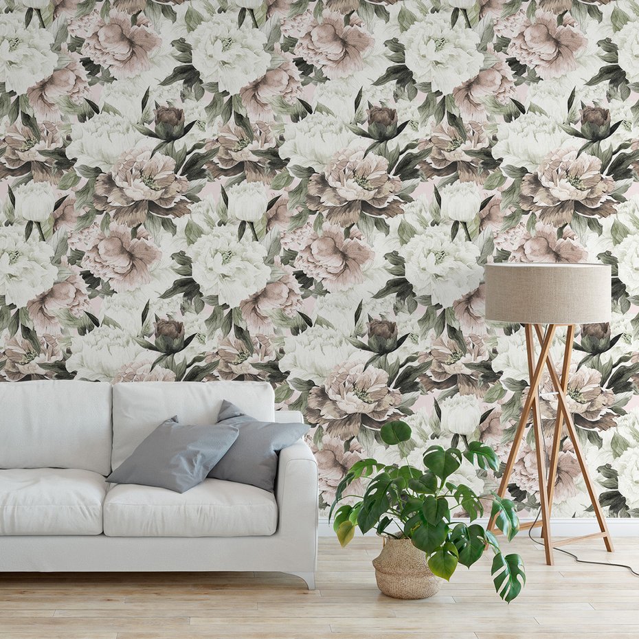 Tapeta - kwiaty, liście, płatki