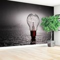 Fototapeta - żarówka, woda, krople