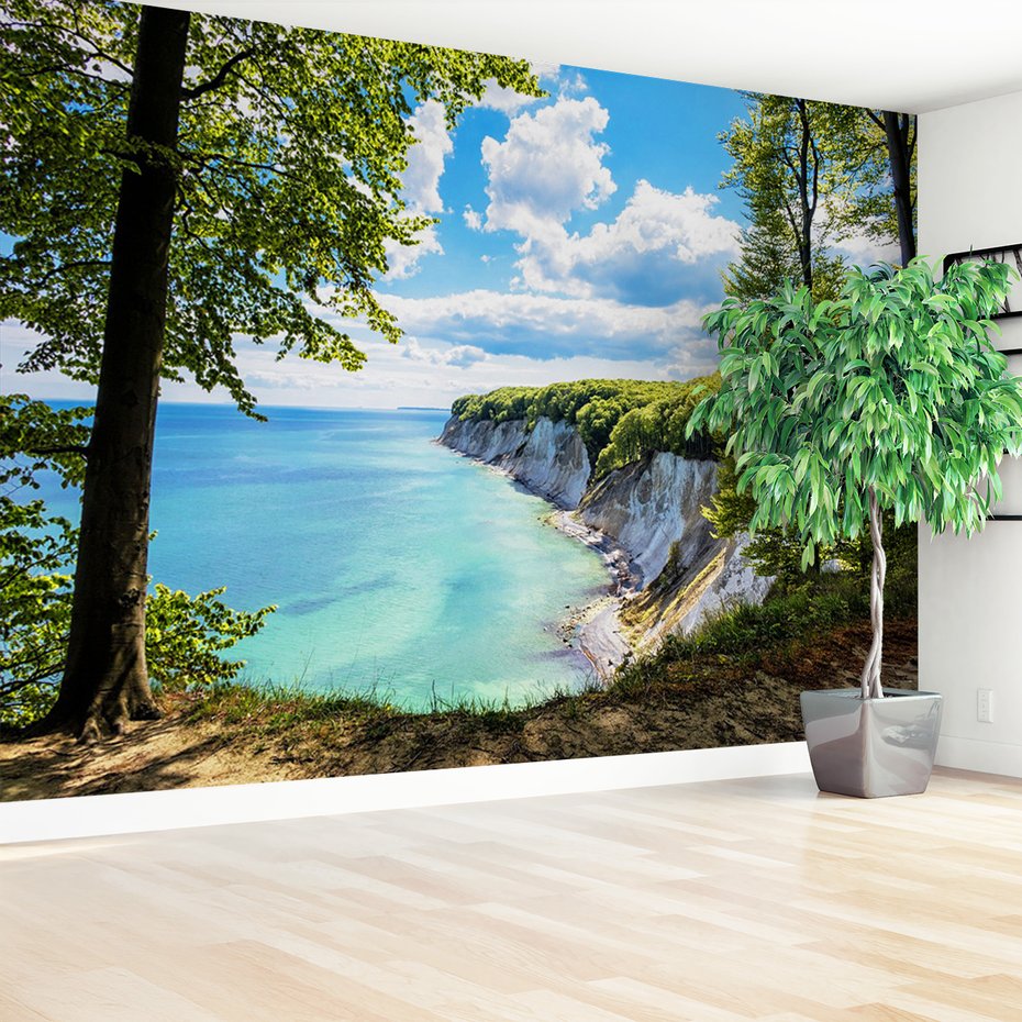 Fototapeta - klify, morze, lasy