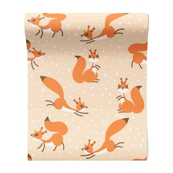 Tapeta - dziecięca, wiewiórka, ogon, kropki