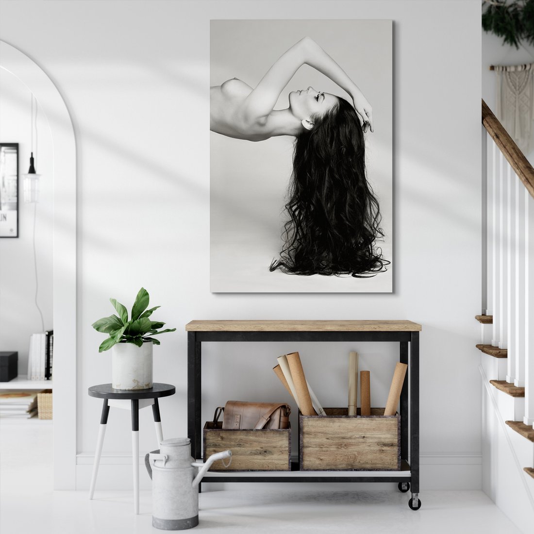 Obraz na płótnie - kobieta, włosy, naga