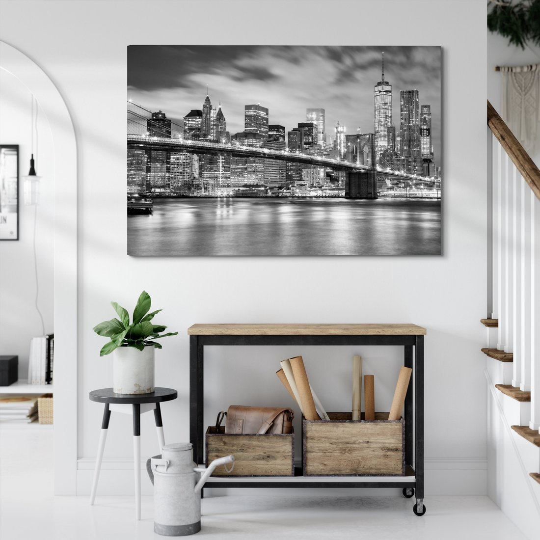 Obraz na płótnie - miasto, most, Manhattan