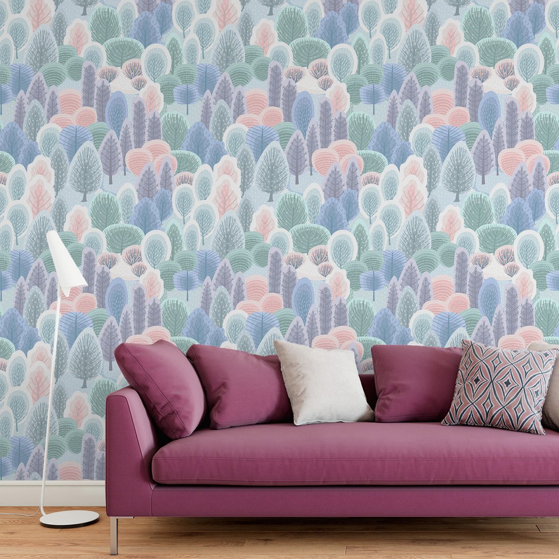 Tapeta - las, drzewa, zima